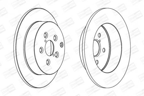 Гальмівний диск задній Toyota Avensis (2003->) CHAMPION 562418CH