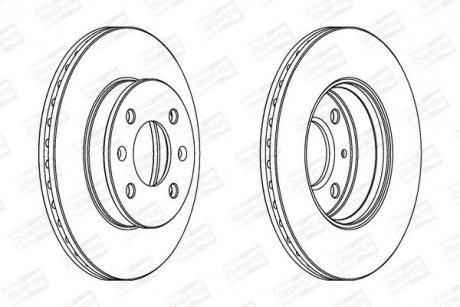 Гальмівний диск передній Hyundai Getz CHAMPION 562425CH