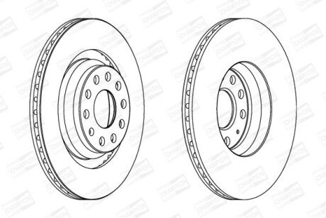 VW диск гальмівний задн. Audi A3Golf VI,VII,Passat,Skoda SuperB II 05- CHAMPION 562432CH