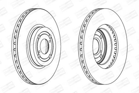 Тормозной диск передний TOYOTA COROLLA, MATRIX CHAMPION 562435CH