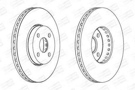 Тормозной диск передний Toyota Corolla/Matrix CHAMPION 562436CH