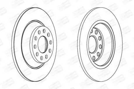 Диск тормозной задний (кратно 2шт.) AUDI A6 C6 (4F2) 04-11, A6 C6 Avant (4F5) 04-11 CHAMPION 562438CH