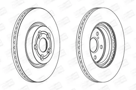 Диск гальмівний передній (кратно 2шт.) Toyota Avensis (03-08) CHAMPION 562439CH