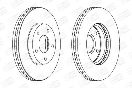 Диск тормозной передний (кратно 2шт.) Nissan Almera (98-06), X-Trail (01-13) CHAMPION 562441CH