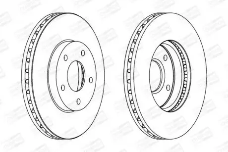 Диск гальмівний передній Nissan Almera (98-06), X-Trail (01-13) CHAMPION 562441CH
