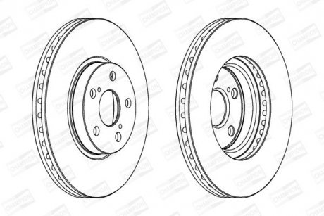 Диск тормозной передний (кратно 2шт.) Toyota Avensis (II) CHAMPION 562453CH