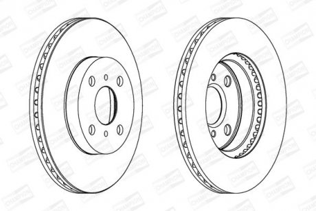 Тормозной диск передний Toyota Yaris CHAMPION 562455CH