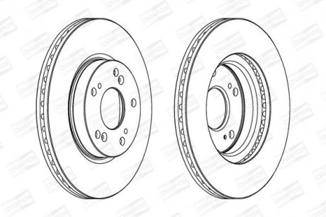 Гальмівний диск передній Honda Civic IX, FR-V, Stream CHAMPION 562457CH