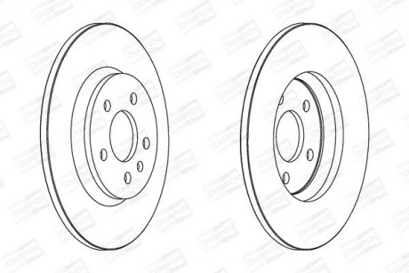 Тормозной диск задний Audi A4, A5, A6, A7, Q5 CHAMPION 562505CH