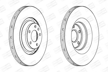 Диск гальмівний передній AUDI A6 Allroad C6 (4FH) 06-11, A6 C6 (4F2) 04-11 CHAMPION 562506CH-1