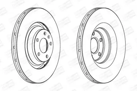 Диск тормозной передний AUDI A6 Allroad C6 (4FH) 06-11, A6 C6 (4F2) 04-11 CHAMPION 562506CH-1