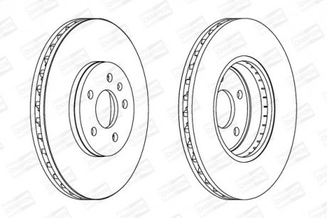 Тормозной диск передний Audi A4, A5, Q5 CHAMPION 562511CH