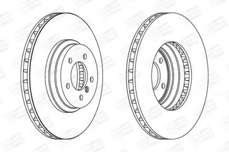 Диск гальмівний передній BMW 3 (E90) 04-12, 3 Convertible (E93) 06-13 CHAMPION 562519CH-1