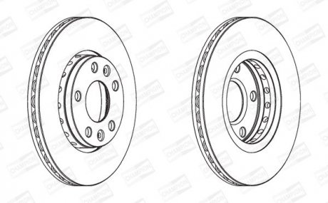 Тормозной диск передний Renault Captur II, Duster, Fluence, Laguna III, Megane III, Scenic, Zoe/N CHAMPION 562529CH