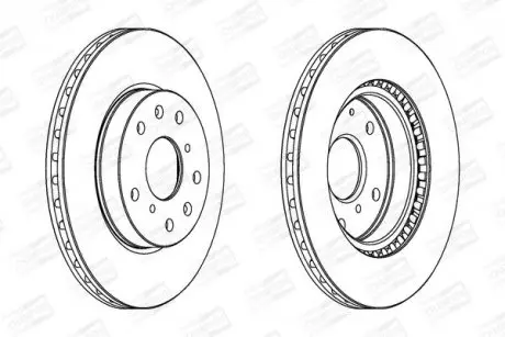 Диск гальмівний передній (кратно 2шт.) Fiat Sedici (06-14)/Suzuki SX4 (06-), Vitara (LY) (15-) CHAMPION 562534CH