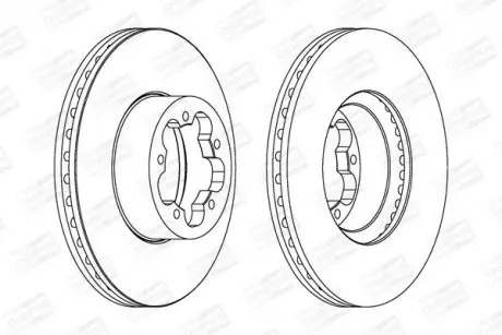 Диск гальмівний передній (кратно 2шт.) Ford Transit (06-14), Transit Tourneo (06-14) CHAMPION 562541CH