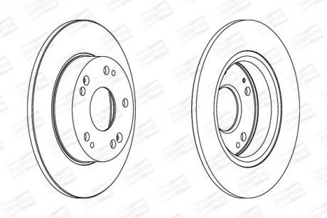 Диск гальмівний задній (кратно 2шт.) Honda Civic VII CHAMPION 562544CH