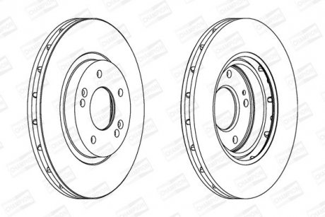 Гальмівний диск передній Hyundai Santa Fe/Tucson/Mitsubishi ASX/Outlander CHAMPION 562549CH