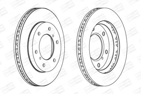 Тормозной диск передний Mitsubishi Pajero CHAMPION 562572CH