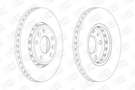 Тормозной диск передний Renault Fluence, Grand Scenic, Laguna, Latitude, Megane CHAMPION 562595CH