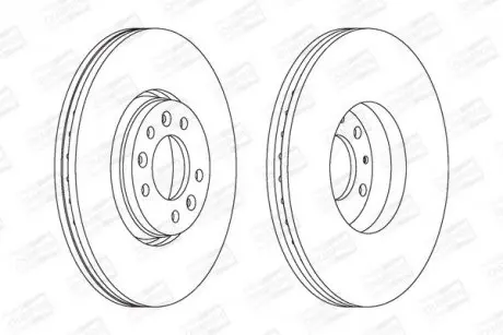 Диск тормозной передний (кратно 2шт.) Citroen Jumpy (07-16), C5/Fiat Scudo (07-16)/Peugeot Expert (07-) CHAMPION 562622CH