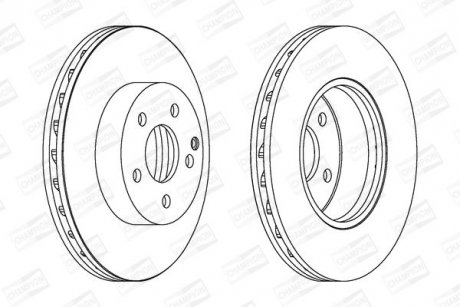 Тормозной диск передний Mercedes C-Class (W204, S204), E-Class (W212, S212, A207, C207), SLK (R172) CHAMPION 562627CH