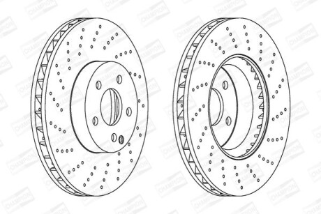 Гальмівний диск передній AMG Mercedes C-Class (C204, S204, W204), E-Class (C207, A207, S212, W212) CHAMPION 562634CH1