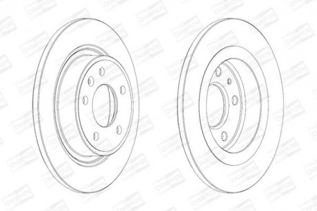 Диск тормозной задний (кратно 2шт.) CHEVROLET CRUZE (J300) (09-)/OPEL ASTRA J (P10) (09-15) CHAMPION 562640CH