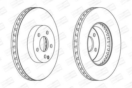 Гальмівний диск передній Mercedes C / E / SLK CHAMPION 562647CH1