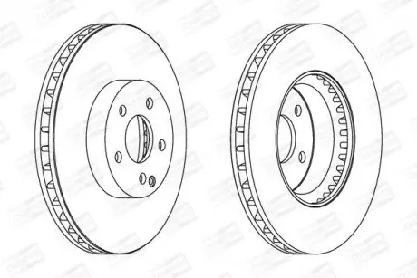Тормозной диск передний Mercedes C/E/SLK CHAMPION 562647CH1