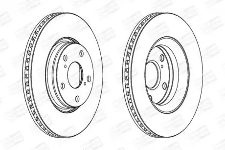 Диск тормозной передний (кратно 2шт.) TOYOTA AURIS (_E15_) 06-12, AVENSIS (_T27_) 09-18 CHAMPION 562649CH