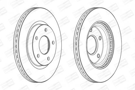 Тормозной диск передний Nissan Juke, Pulsar, Sentra, Tiida CHAMPION 562675CH