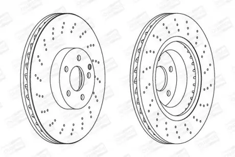 Тормозной диск передний Mercedes E/S/SL CHAMPION 562678CH1