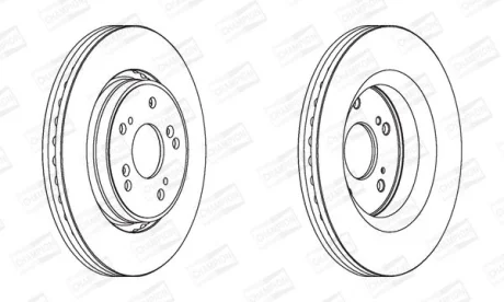 Диск тормозной передний (кртано 2) Honda CR-V (III,IV) CHAMPION 562746CH