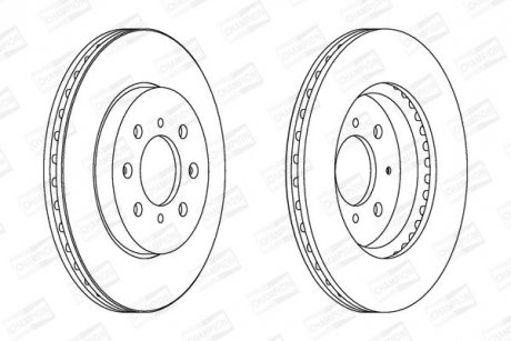 Гальмівний диск передній Honda Citi V, Jazz II (2002->) CHAMPION 562754CH