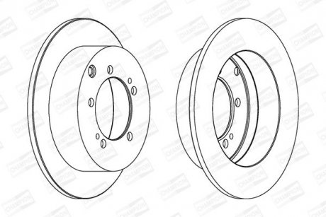 Диск гальмівний MITSUBISHI LANCER VII (CS_A, CT_A) (00-13), OUTLANDER I (CU_W) CHAMPION 562781CH