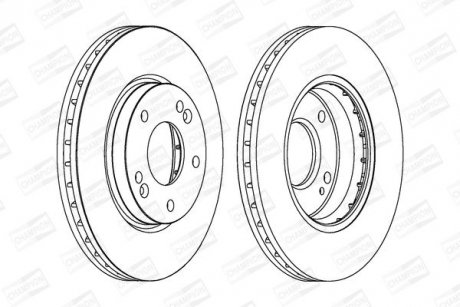 Тормозной диск передний Hyundai Santa Fe/Trajet/Galloper CHAMPION 562789CH