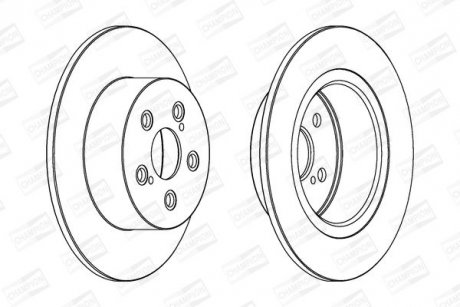 Тормозной диск задний Toyota Avensis (1997->) CHAMPION 562812CH