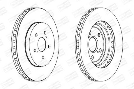 Тормозной диск передний Lexus RX / Toyota Harrier HighLander (2003->) CHAMPION 562824CH