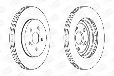 Тормозной диск передний Lexus RX / Toyota Harrier HighLander (2003->) CHAMPION 562824CH