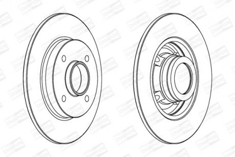 Тормозной диск задний Peugeot 307/Citroen C4 CHAMPION 562938CH1