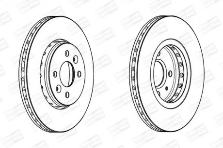 Гальмівний диск передній Renault Captur I, Clio V, Dokker, Kangoo, Lodgy, Megane I, II, Scenic I, Tw CHAMPION 562959CH