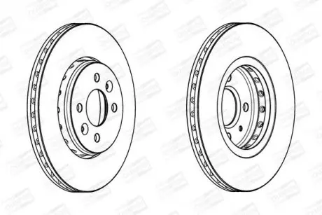 Гальмівний диск передній Renault Captur I, Clio V, Dokker, Kangoo, Lodgy, Megane I, II, Scenic I, Tw CHAMPION 562959CH