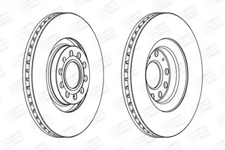 Гальмівний диск передній Audi A4, A6, Allroad / Seat Exeo CHAMPION 562978CH1