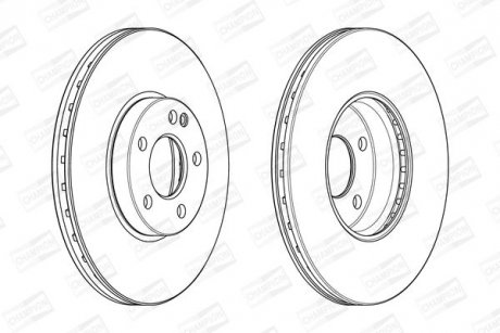 Тормозной диск передний Mercedes A-Class (W176), B-Class (W246, W242), CLA (C117) CHAMPION 562989CH