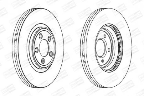 Тормозной диск передний Jaguar X-Type II, XF I, XJ, XK II CHAMPION 563029CH1
