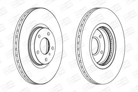 Диск тормозной передний (кратно 2шт.) Nissan Murano (563032CH-1) CHAMPION 563032CH1