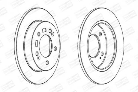 Тормозной диск задний Hyundai ix20/Kia Venga CHAMPION 563033CH