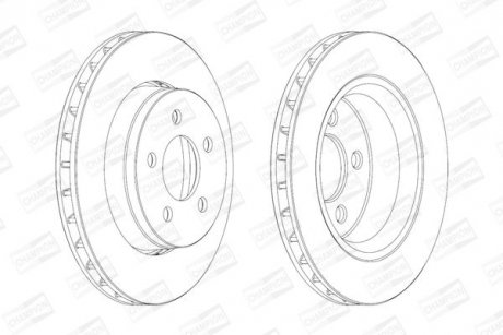 Гальмівний диск передній Jeep Cherokee, Compass/Dodge Nitro, Ram CHAMPION 563041CH