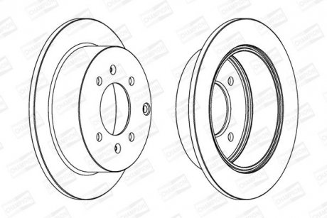 Гальмівний диск задній Hyundai Matrix / Sonata / Kia Magentis CHAMPION 563042CH